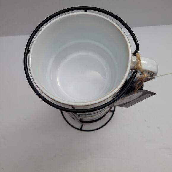 Boston Warehouse Coffee Cup Set with Metal Rack - Picture 5 of 9